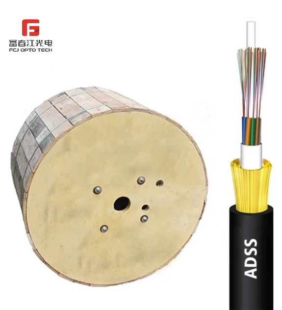FCJ Hot Selling Price Telecom Cable Non-Metallic ADSS 24 Core Fiber Optic Cable